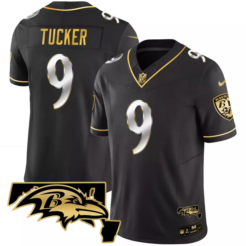 Justin Tucker 9 Ravens Jersey Black Null Men Gold Silver Limited Vapor All Stitched