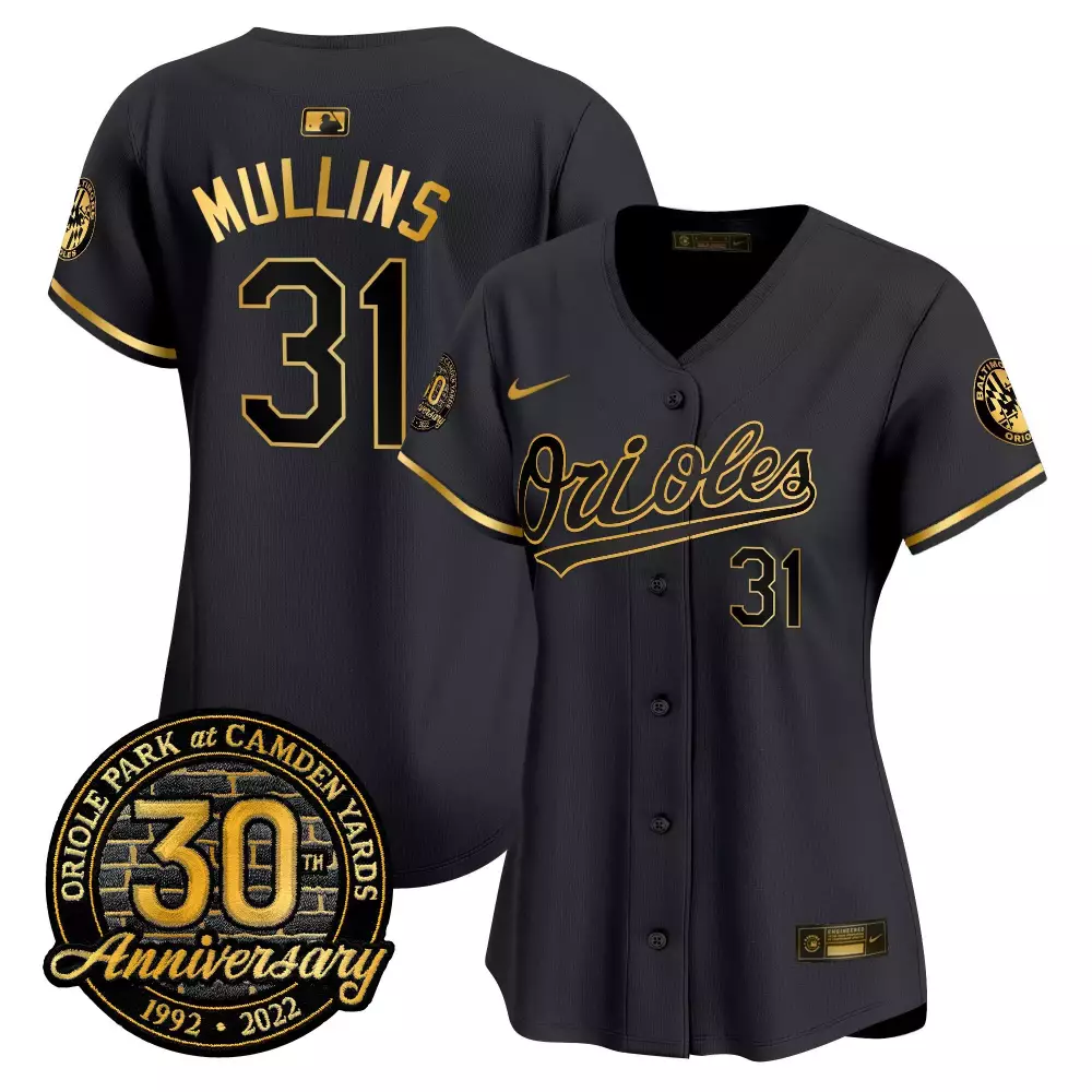 Cedric Mullins 31 Jersey Black Baltimore Orioles Men Gold Anniversary Vapor Premier