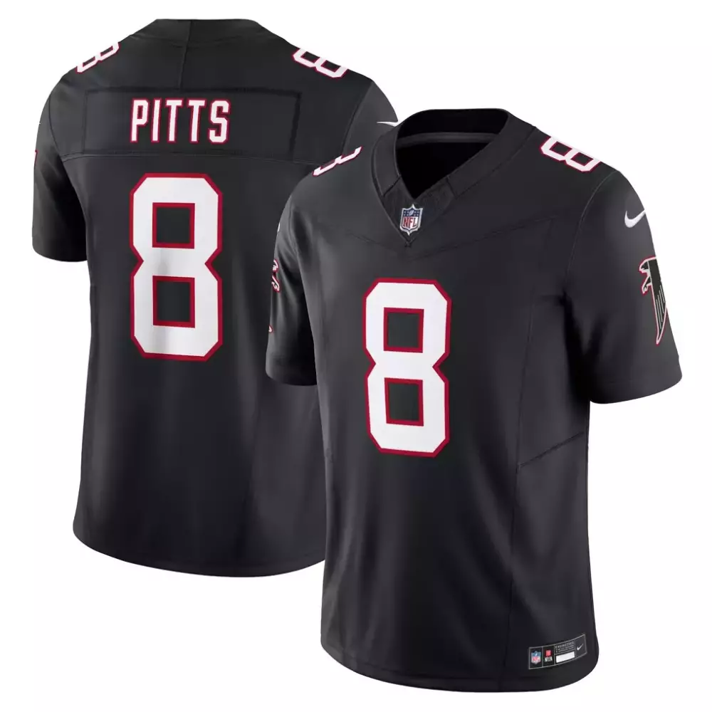 Kyle Pitts 8 Atlanta Falcons Jersey Black Men White Red Vapor Limited