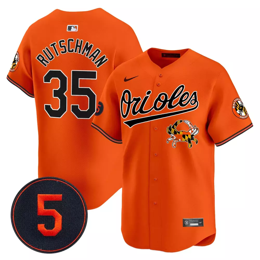 Adley Rutschman 35 Orioles Jersey Orange Men Black White Vapor Premier Limited All