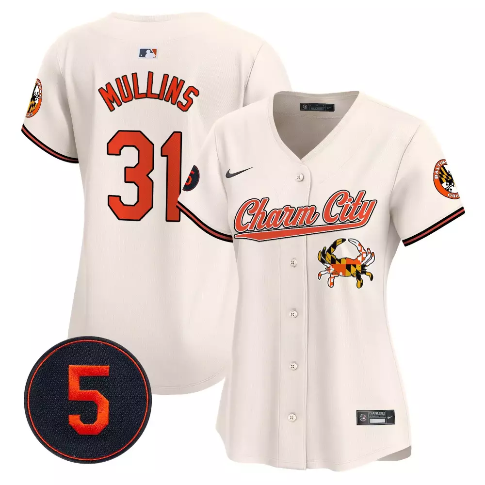 Cedric Mullins 31 Jersey Cream City Connect Baltimore Orioles Charm Crab Women Alternate
