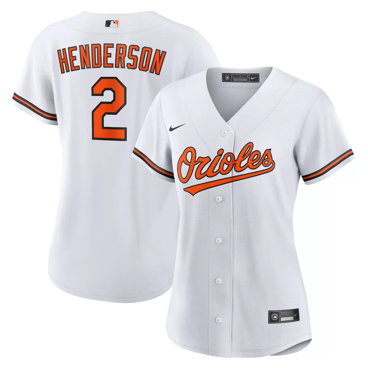 Gunnar Henderson 2 Orioles Jersey White Women Orange Black