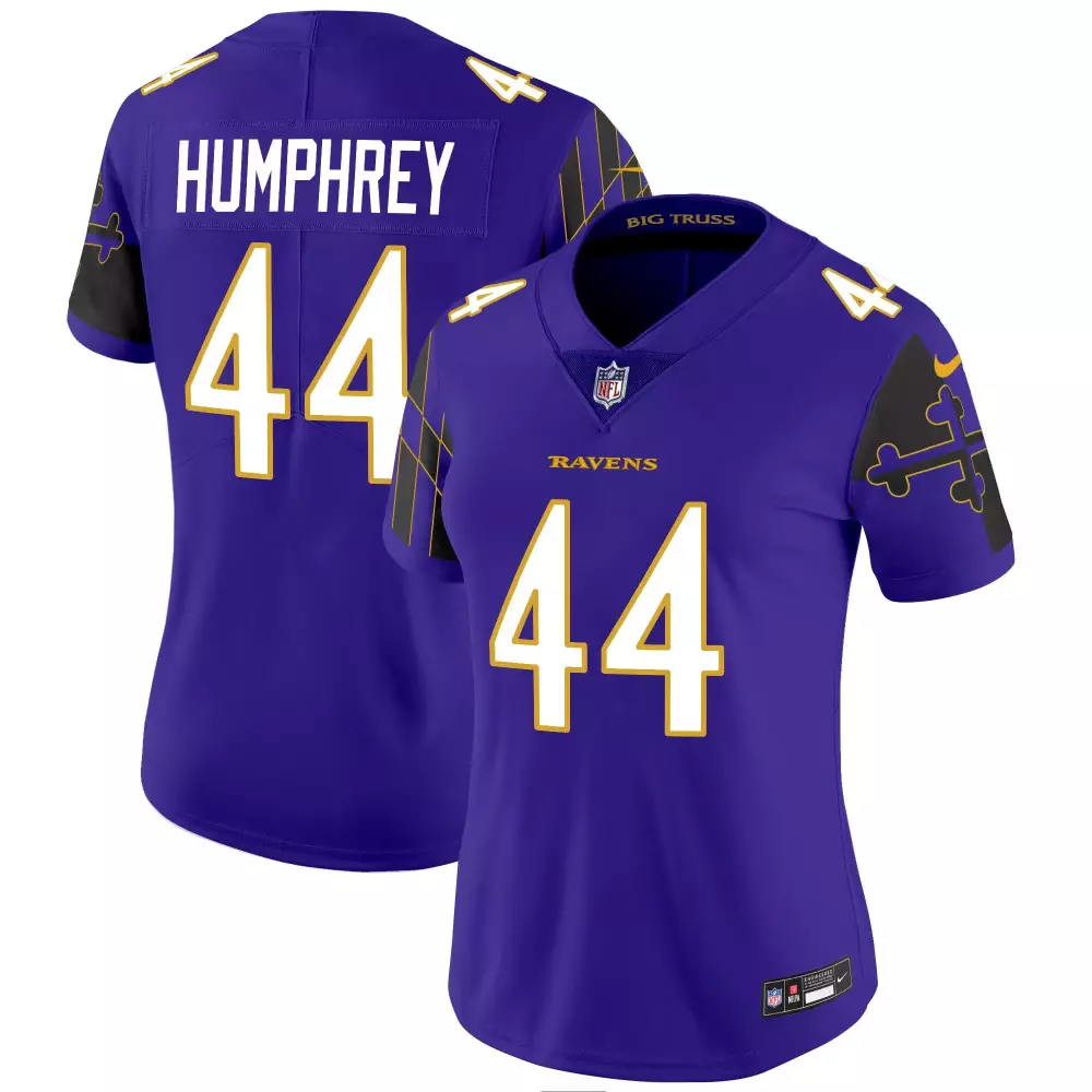 Marlon Humphrey 44 Ravens Jersey Purple Men Black Gold Vapor Limited All Stitched