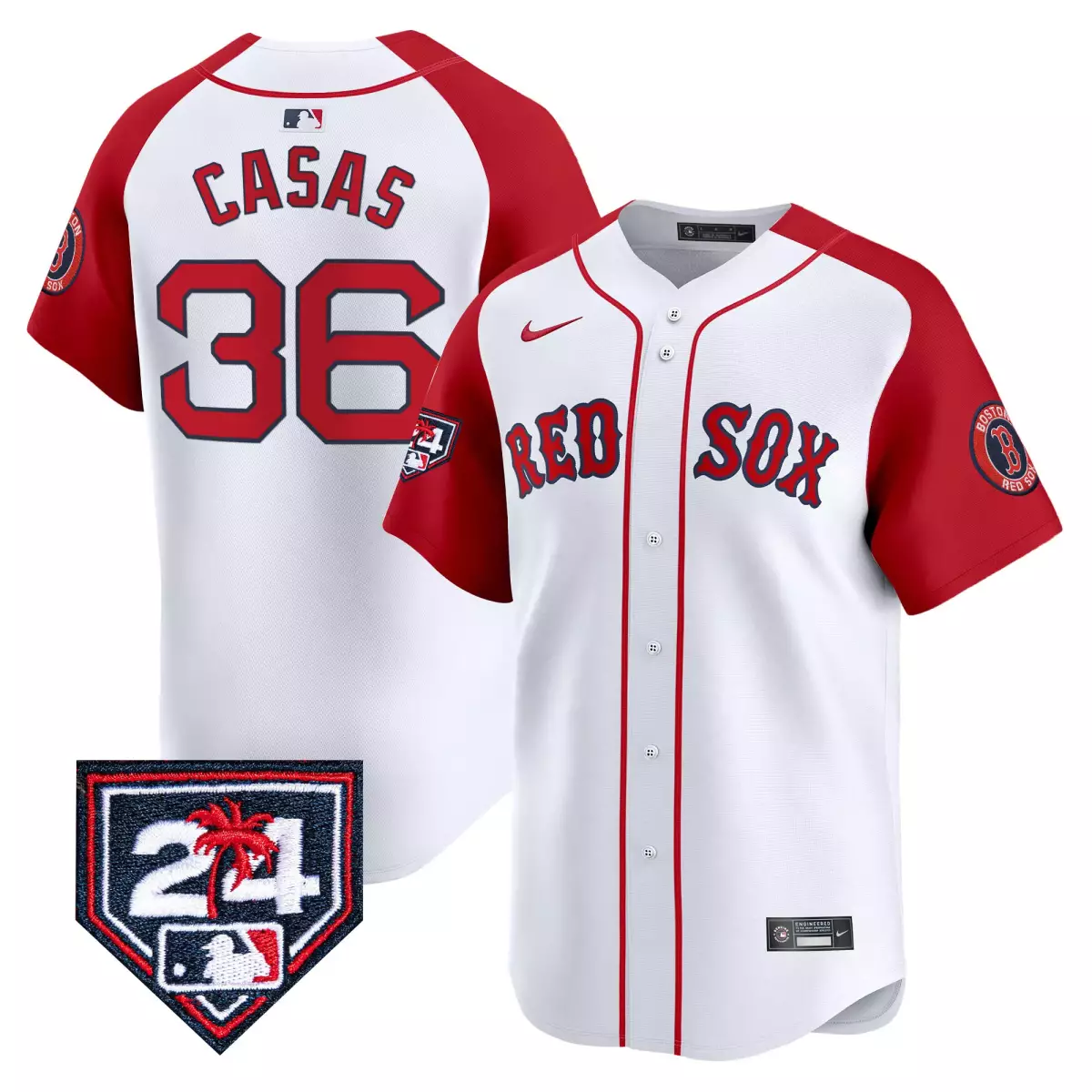 Casas Training 36 Boston Red Sox Jersey White City Connect 24 Palm Tree Men Vapor