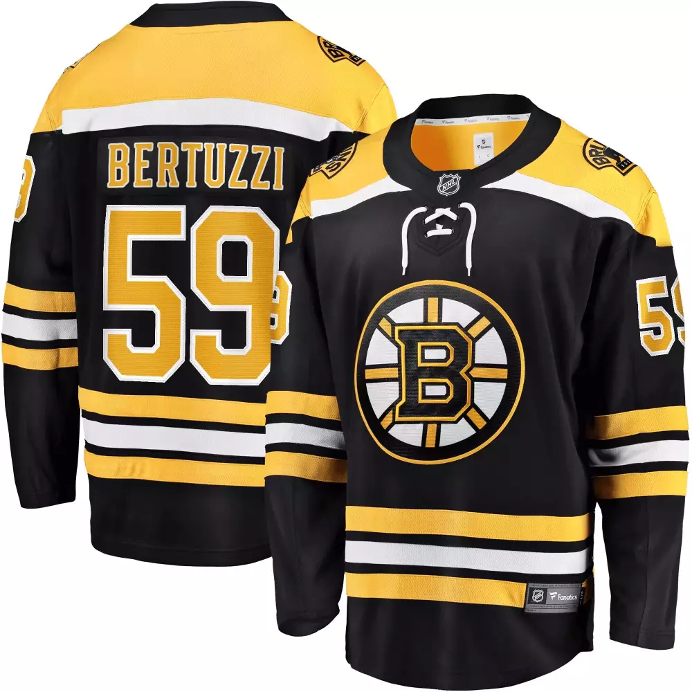 Tyler Bertuzzi 59 Boston Bruins Jersey Black Men Replica Yellow White Home Breakaway