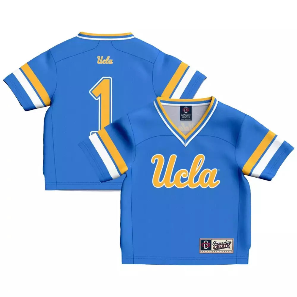 Ucla 1 Jersey Blue Gameday Greats V-neck Yellow White Fashion