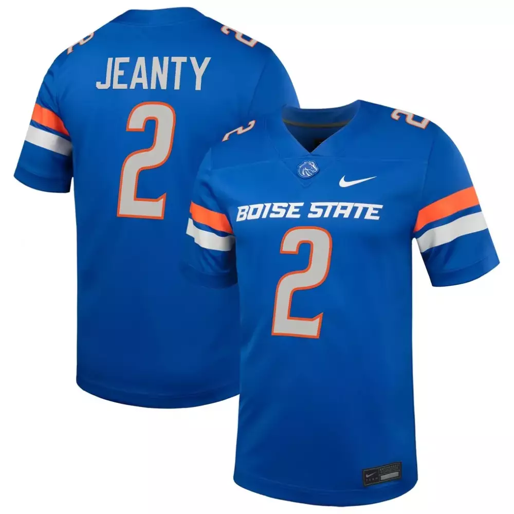 Ashton Jeanty 2 Boise State Jersey Blue Men Orange White Game