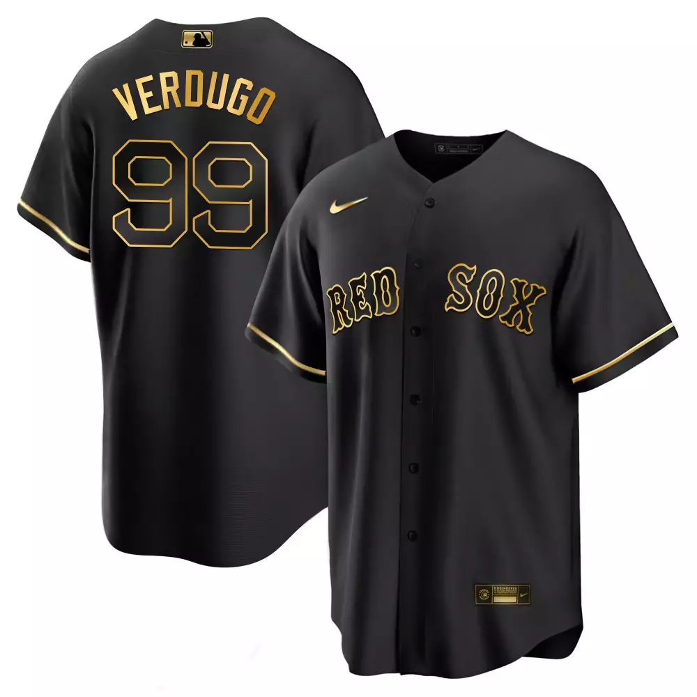 Alex Verdugo 99 Red Sox Jersey Black Men Gold Cool Limited All Stitched
