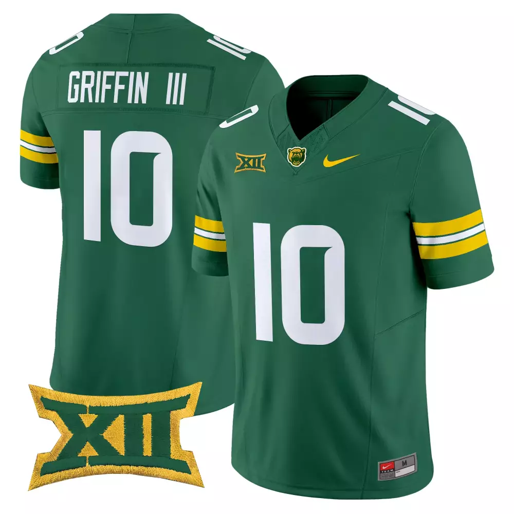Walker Iii 10 Baylor Bears Jersey Green Big Men White Yellow Vapor All Stitched Embroidered