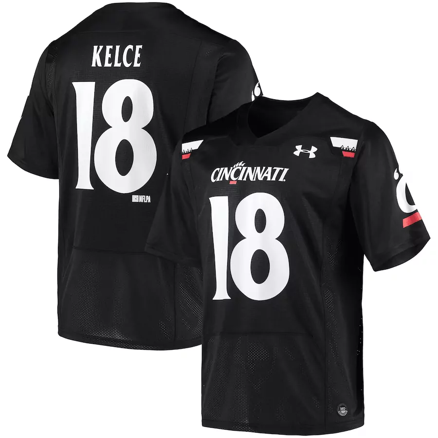 Jason Kelce 18 Cincinnati Jersey Black Men White Red Stitched