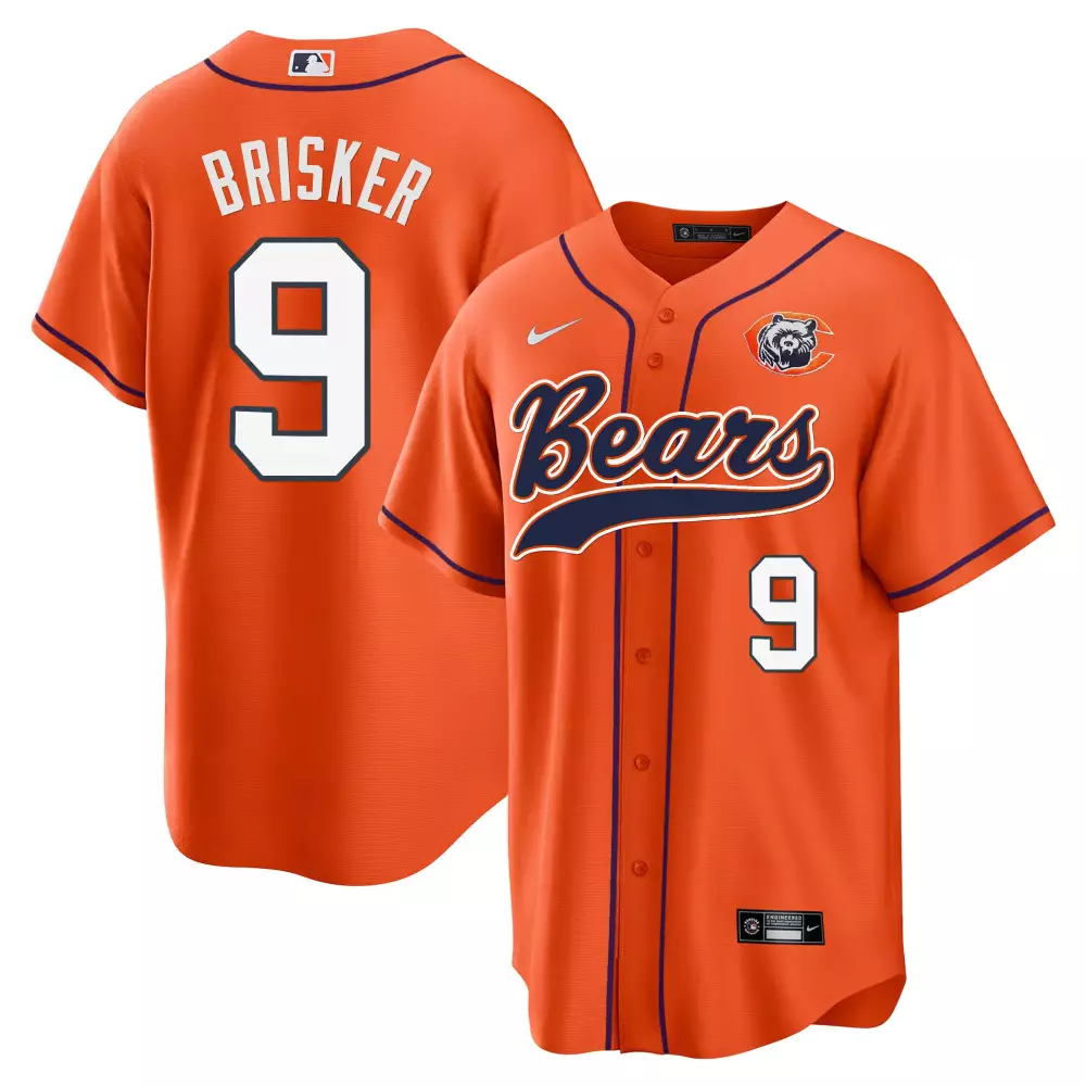 Jaquan Brisker 9 Bears Jersey Orange Men Navy Blue White All Stitched Vapor