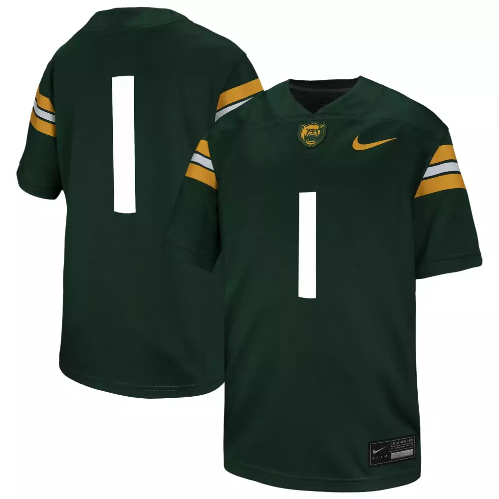 Custom Baylor Bears 1 Jersey Green Men White Gold All Stitched Vapor
