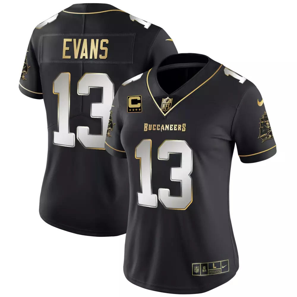 Mike Evans 13 Buccaneers Jersey Black Pirates Men Gold Silver All Stitched Vapor