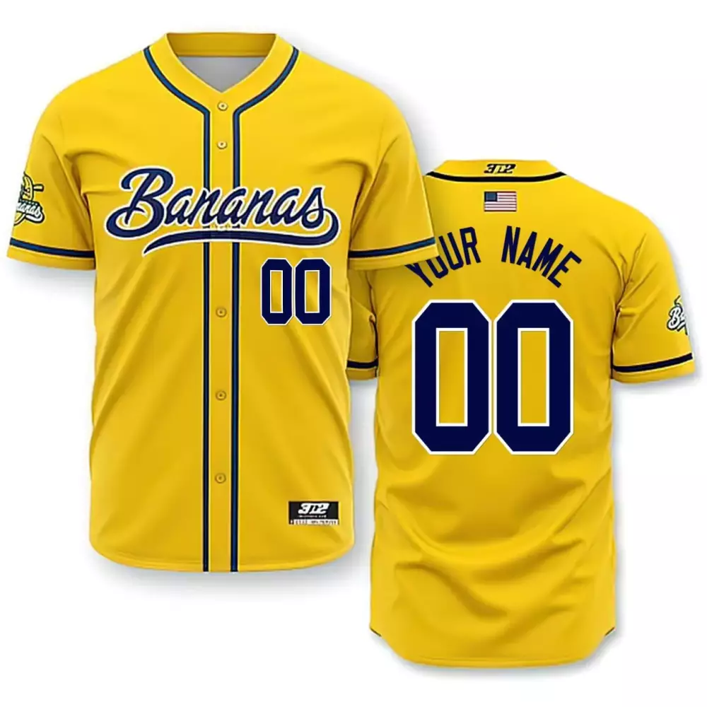 Custom Bananas Jersey Yellow Us Flag Blue All Stitched
