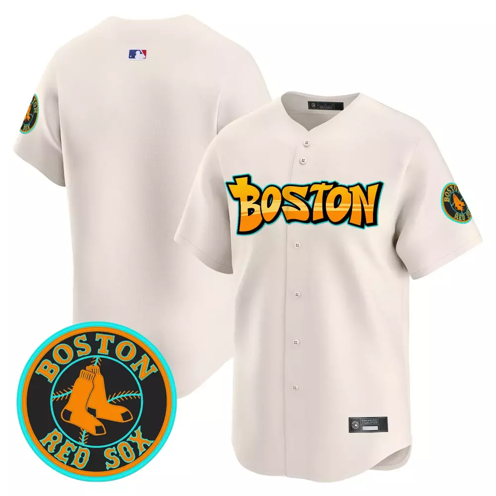 Custom Boston Red Sox Jersey Cream City Connect Gameday Split Design Orange Yellow