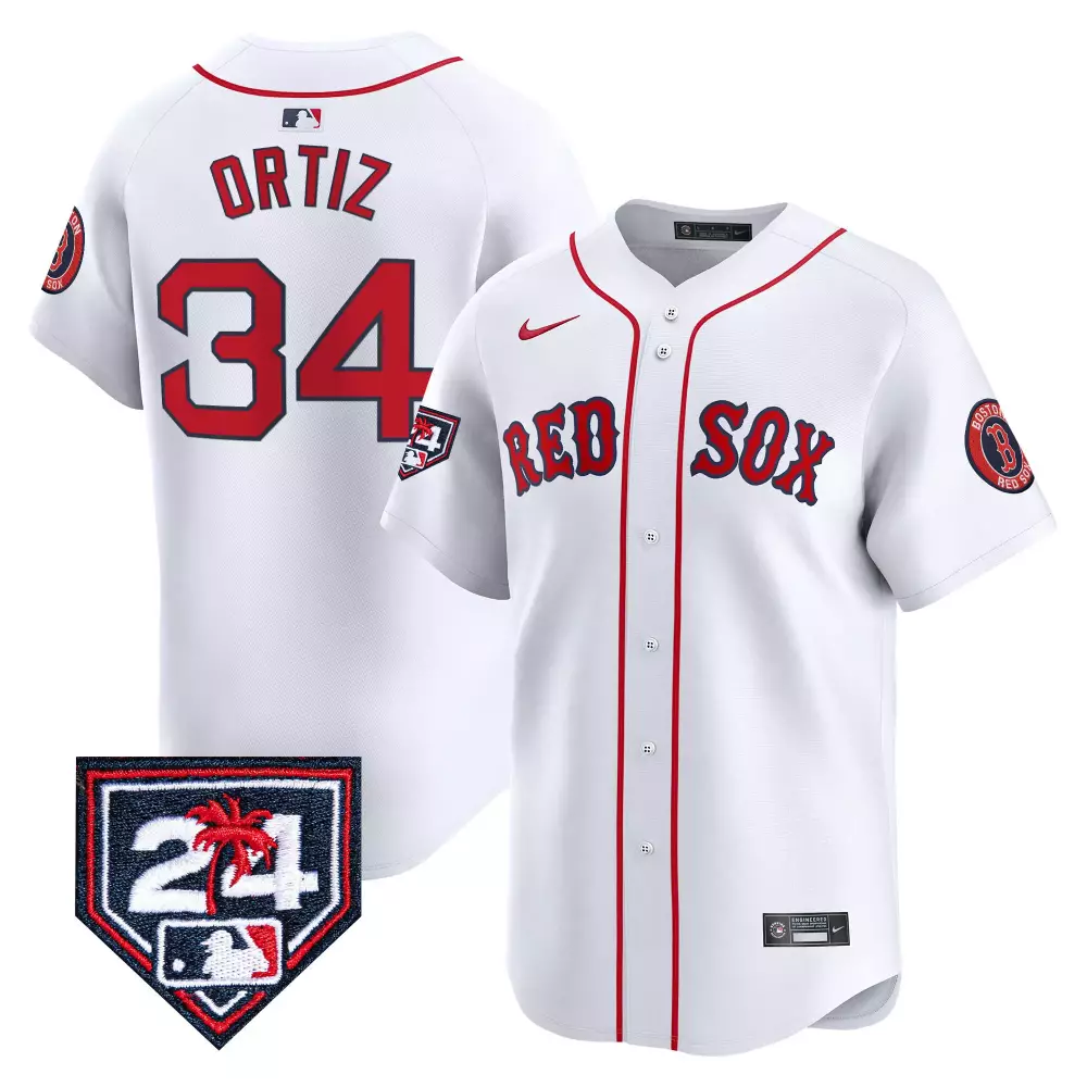 David Ortiz 34 Boston Red Sox Jersey White Men Vapor Premier Limited All Stitched