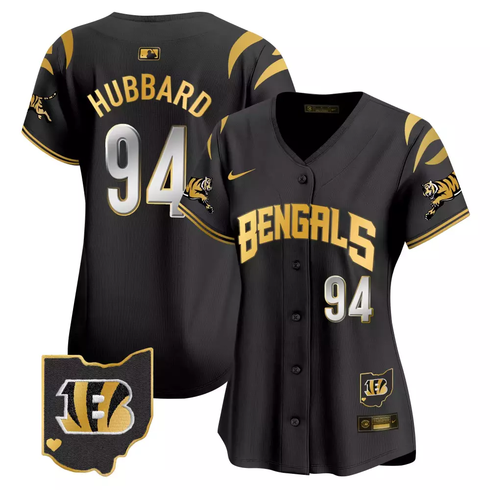 Sam Hubbard 94 Bengals Jersey Black Ohio State "b" Men Gold Vapor Premier Limited