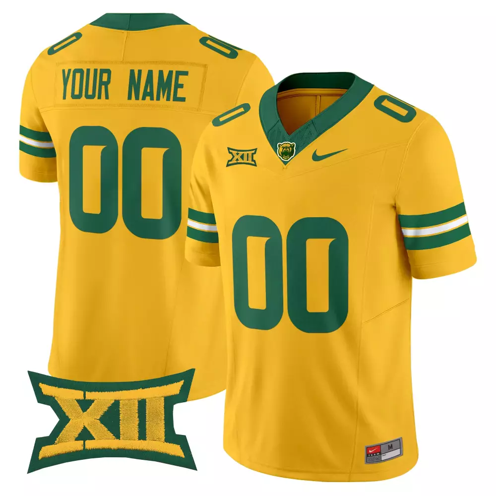 Custom Baylor Bears Jersey Yellow Big Men Green White Vapor Limited All Stitched