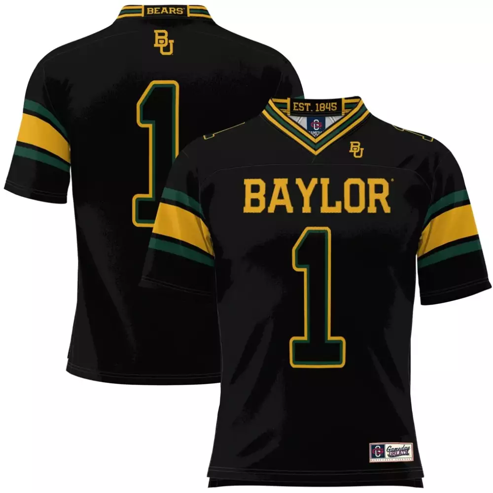 Elgin Baylor 1 Bears Jersey Black Gold Green Gameday