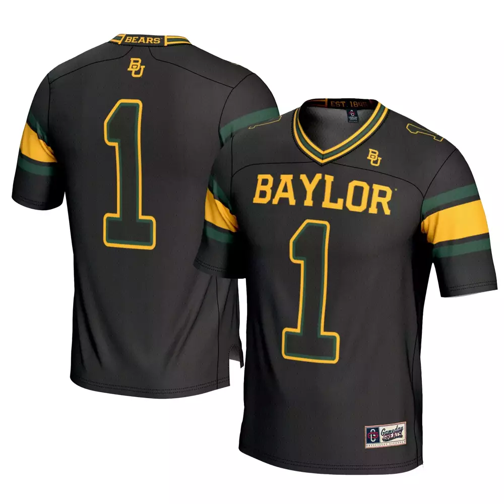 Baylor Bears 1 Jersey Black Men Yellow Green All Stitched Vapor Custom