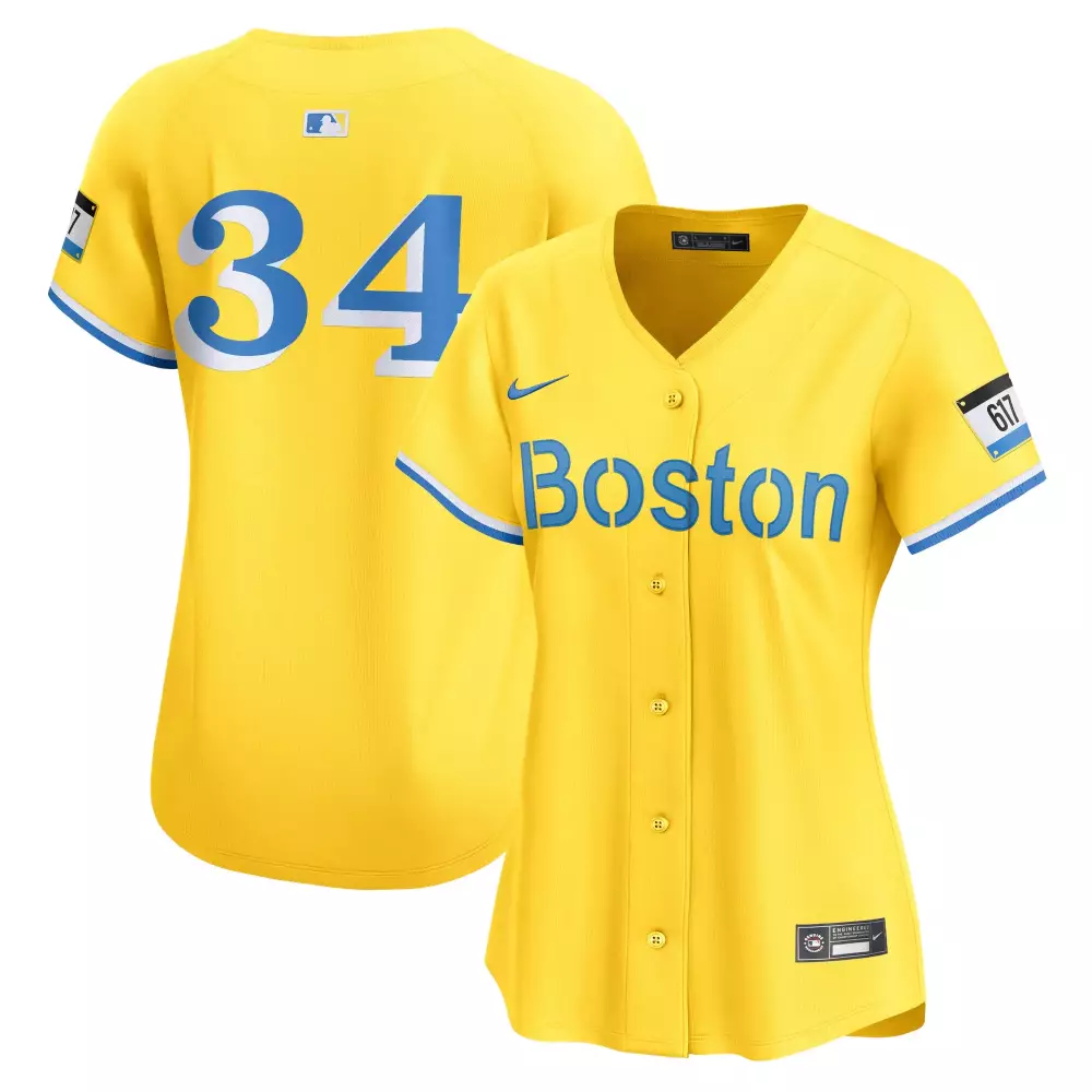 David Price 34 Boston Red Sox Jersey Yellow City Connect Men Alternate Split Design