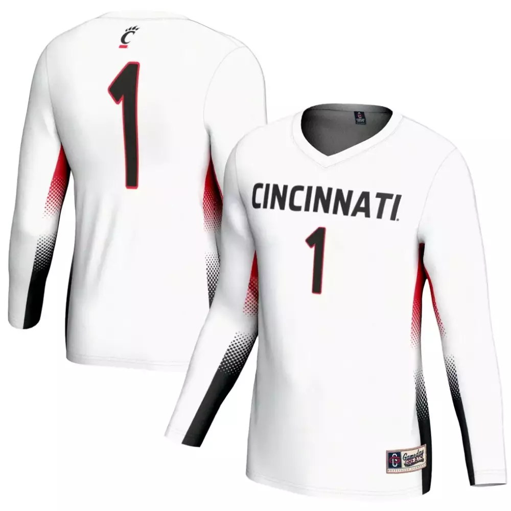 Custom Cincinnati 1 Jersey White Men Volleyball Red Black Gameday Fashion
