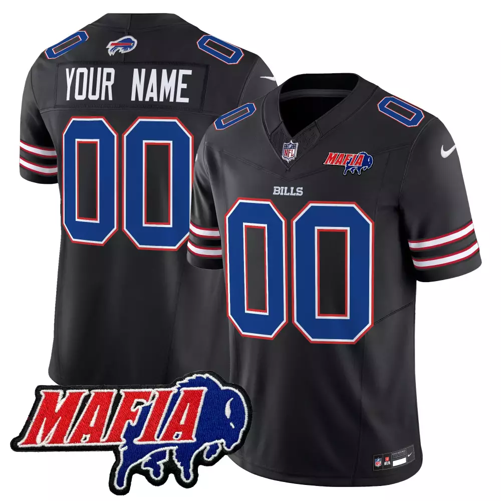 Custom Bills Jersey Black Mafia Blue Red White Vapor Limited All Stitched
