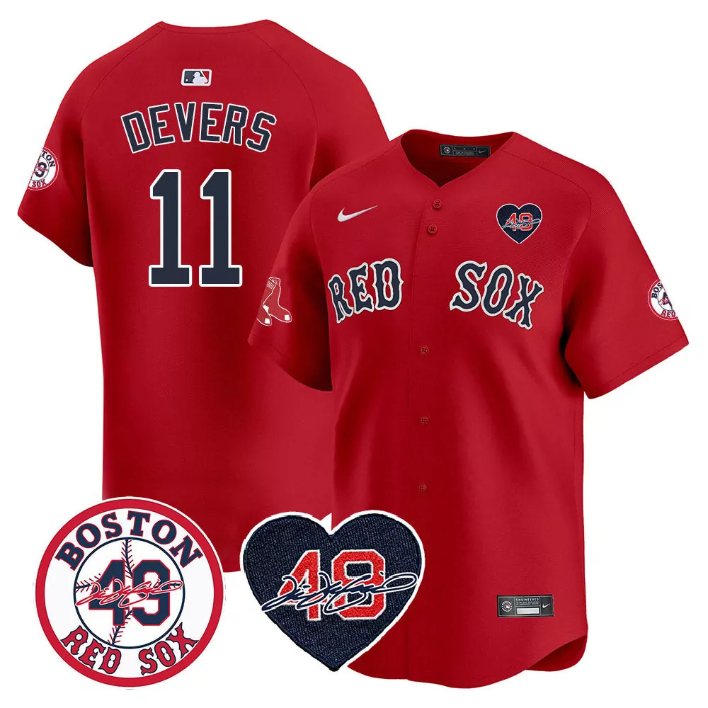 Devers Tim 11 Boston Red Sox Jersey 48th Anniversary Circular Heart-shaped Number 48 Signature