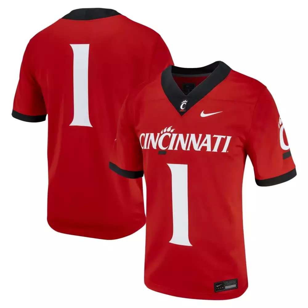 Custom Cincinnati Bearcats 1 Jersey Red Black White