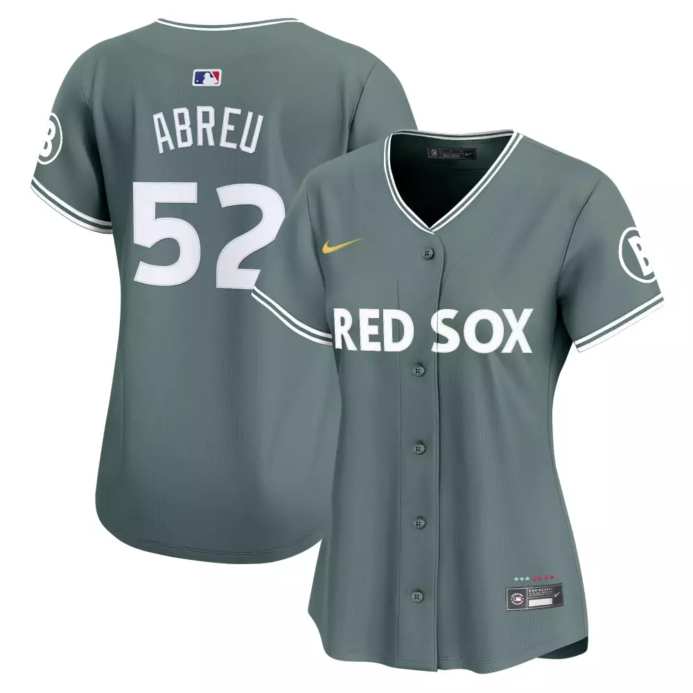 Wilyer Abreu 52 Red Sox Jersey Gray Women White Stitched Vapor