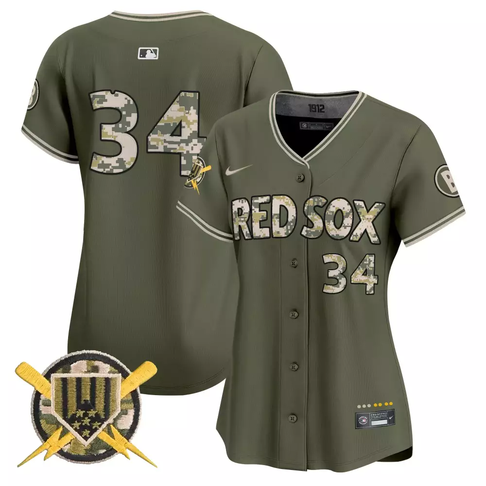 David Ortiz 34 Boston Red Sox Jersey Olive Green Salute To Service Military Camouflage
