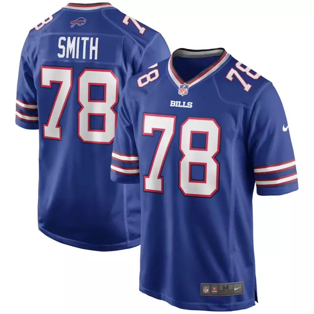 Bruce Smith 78 Bills Jersey Blue Men Authentic White Red Game Retired