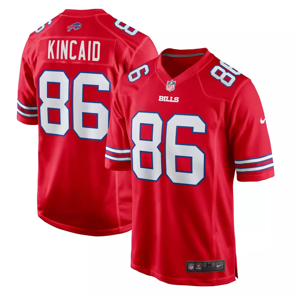 Dalton Kincaid 86 Bills Jersey Red Men White Blue All Stitched Vapor