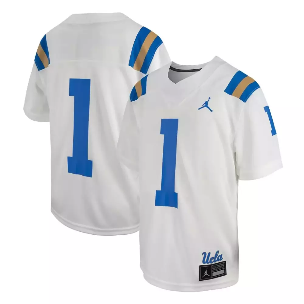 Ucla 1 Jersey White Blue Gold Replica Game
