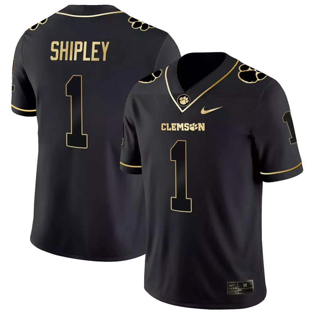 Will Shipley 1 Clemson Jersey Black Paw Print Men Gold All Stitched Vapor