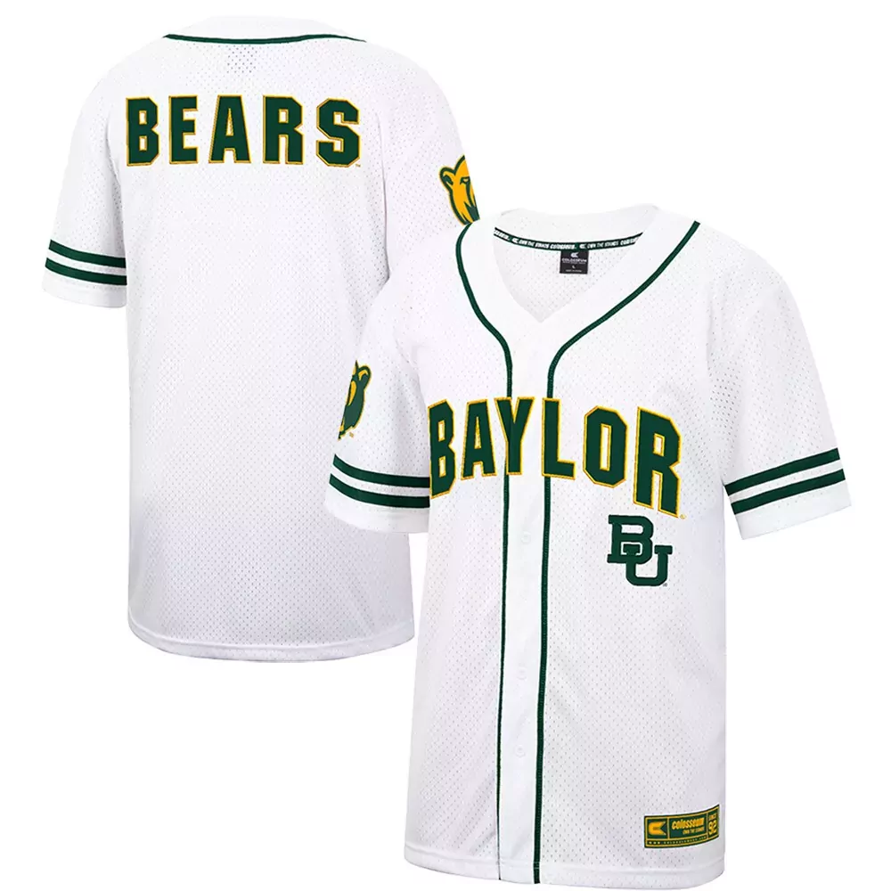 Baylor Bears Jersey White Green Gold All Stitched Vapor