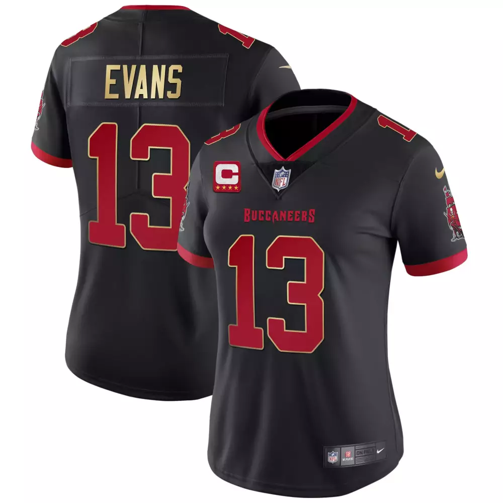 Mike Evans 13 Buccaneers Jersey Black Men Replica Red Gold All Stitched Vapor Limited
