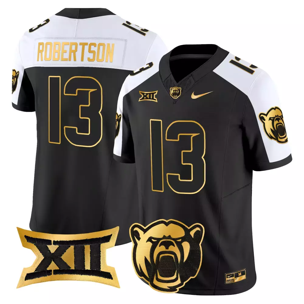 Robertson Xii 13 Baylor Bears Jersey Black 2020 Big Men Gold White Vapor All Stitched