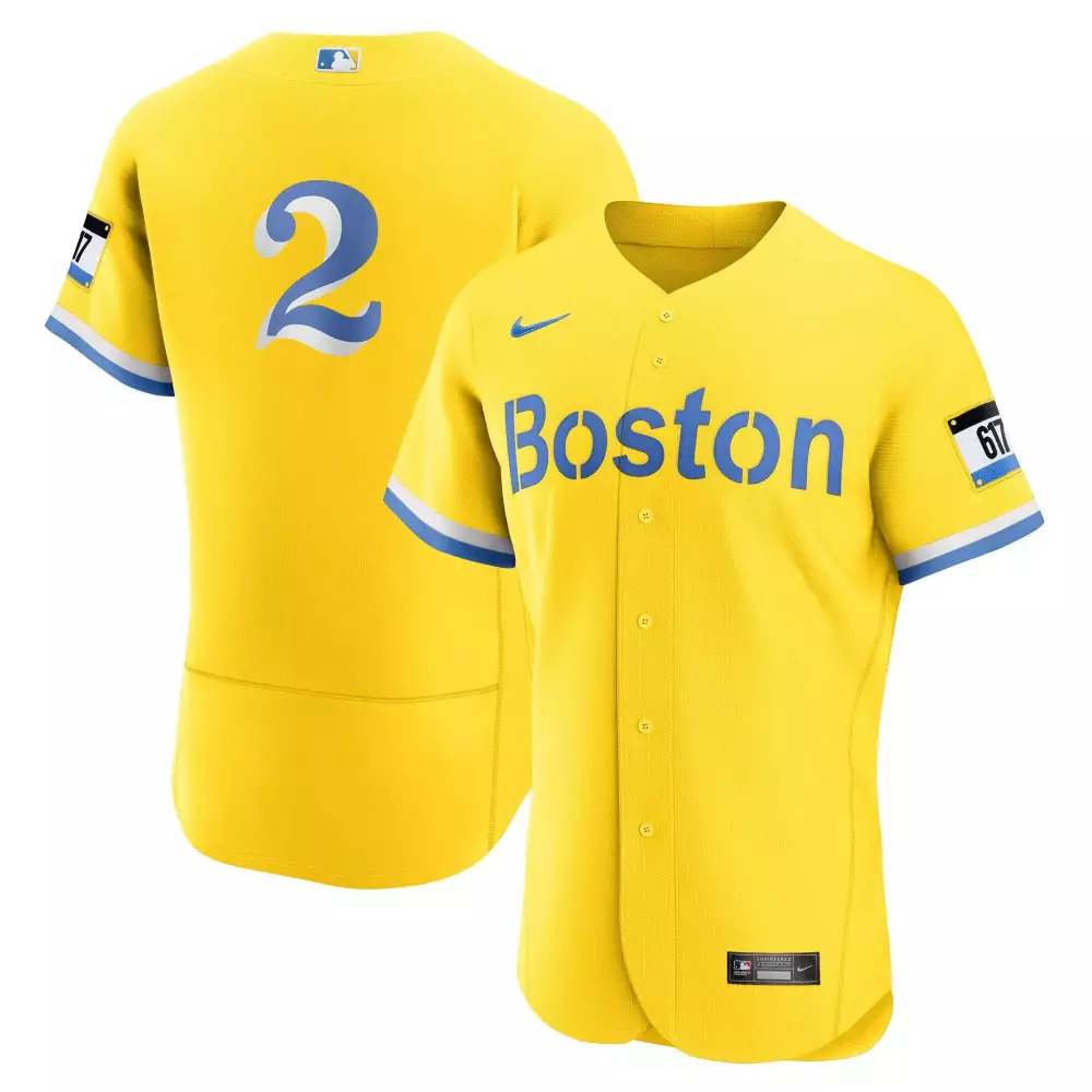 Justin Turner 2 Boston Red Sox Jersey Yellow Men Blue White Flex Base All Stitched