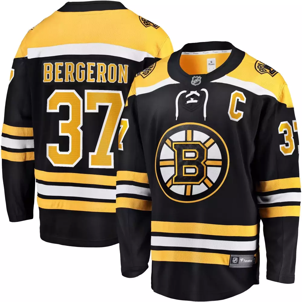 Patrice Bergeron 37 Boston Bruins Jersey Black Men Yellow White All Stitched Vapor