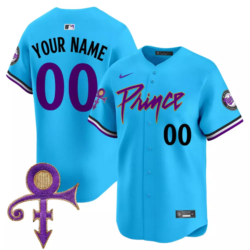 Custom Minnesota Twins Jersey Blue Prince Tribute Symbol Baseball Men Purple White