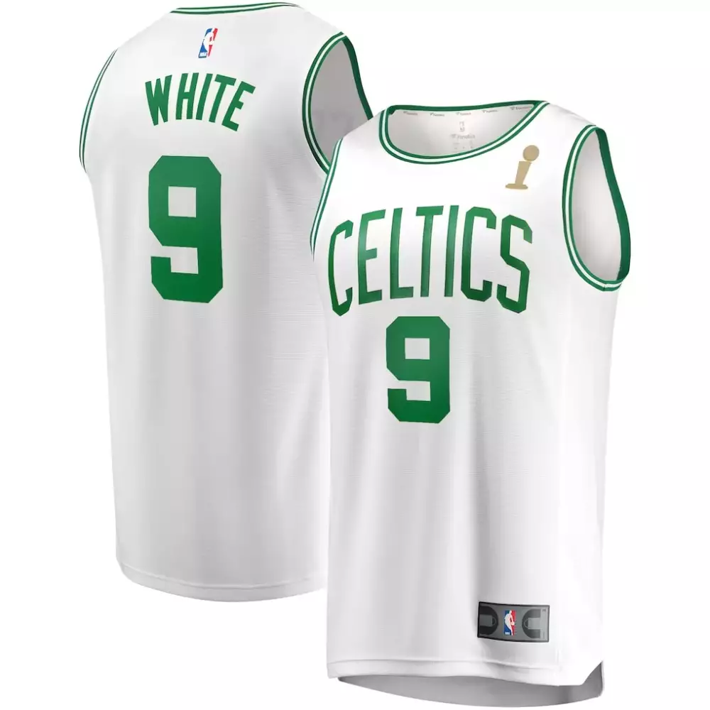 White 9 Celtics Jersey Championship Men Green Replica