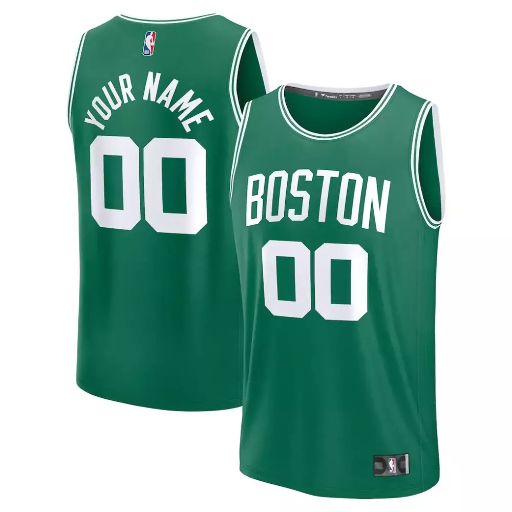 Custom Boston Celtics Jersey Green Men White Replica Icon