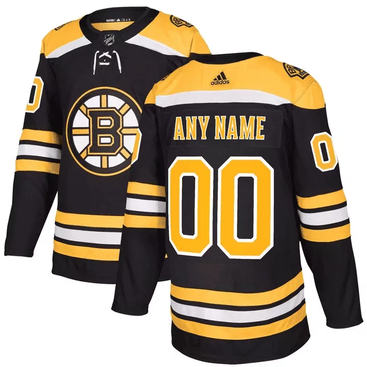 Boston Bruins Jersey Black Men Gold White Home Custom All Stitched