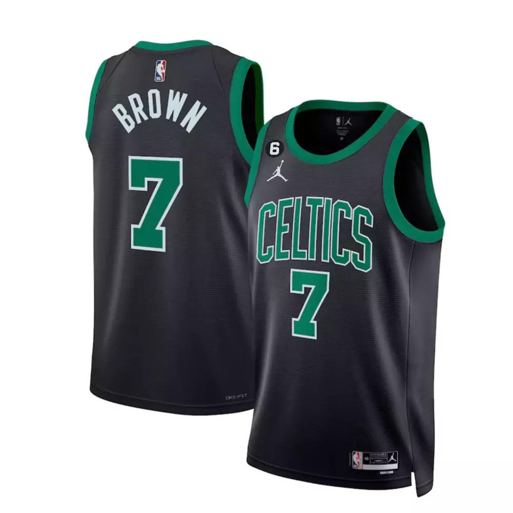 Brown 7 Celtics Jersey Black Men NBA Green White Collection All Stitched