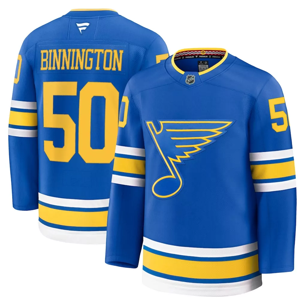 Jordan Binnington 50 Jersey Blue St. Louis Blues Men Yellow White Home