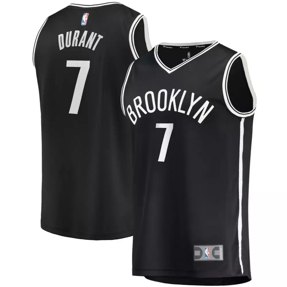Kevin Durant 7 Brooklyn Nets Jersey Black Men Player White Replica Icon