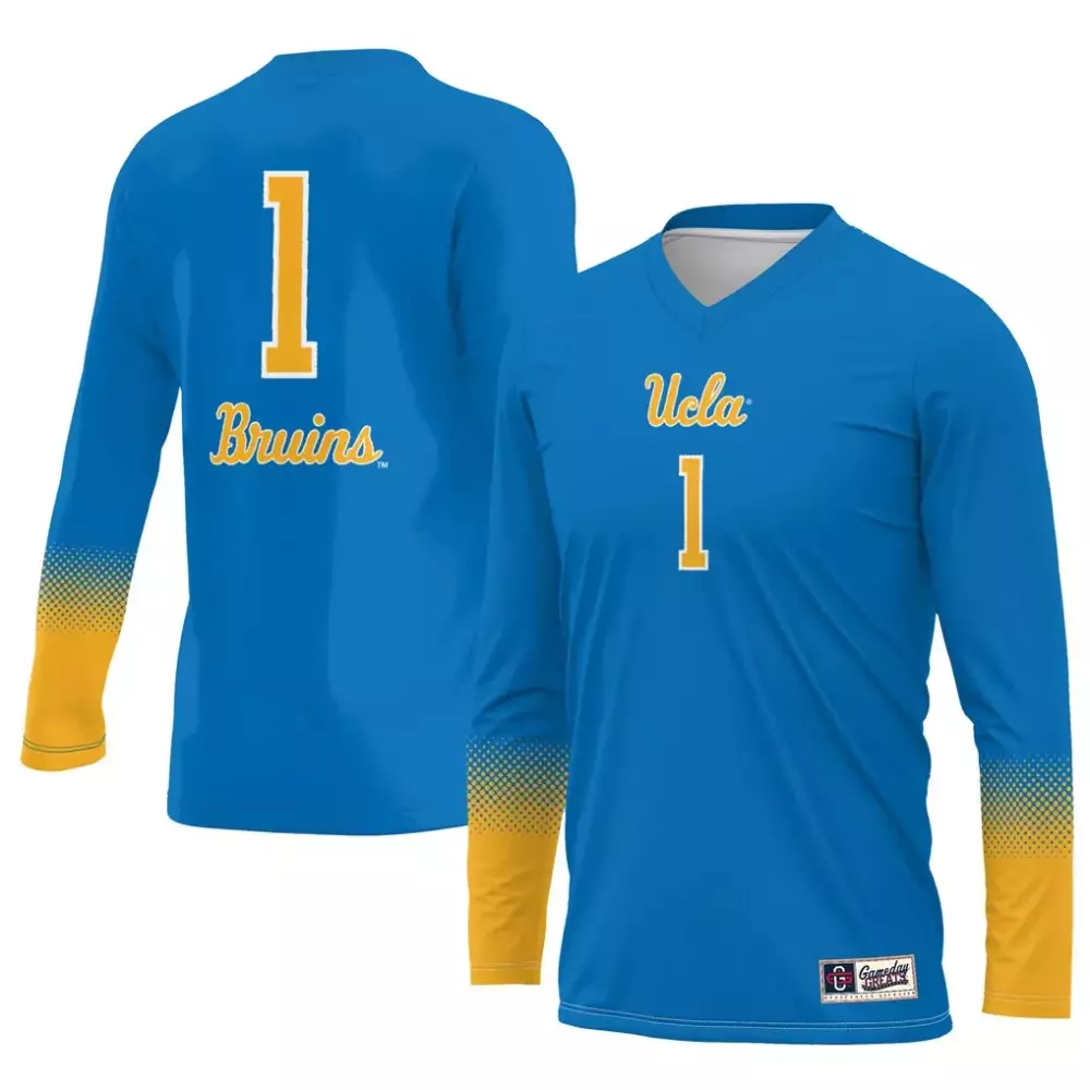 Ucla 1 Jersey Blue Men Volleyball Split Design Yellow Gameday