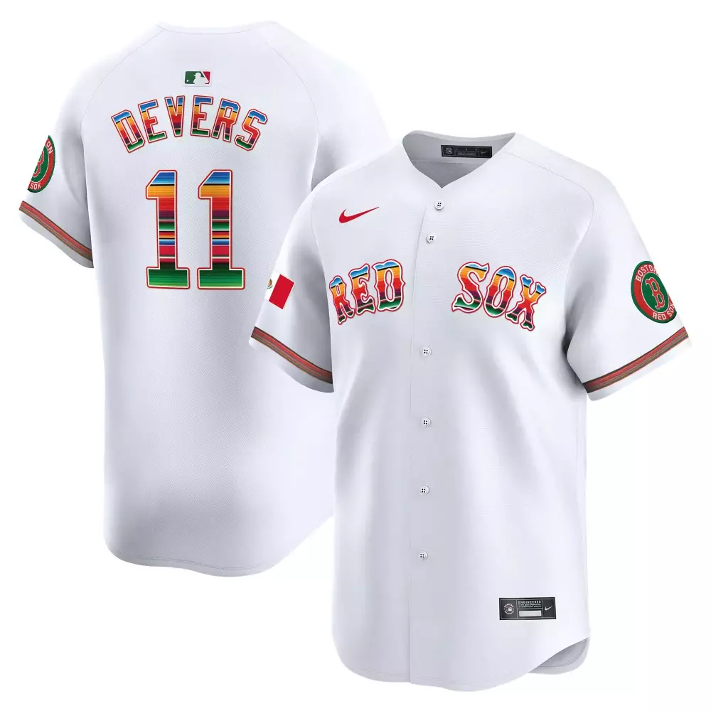 Devers Mexico 11 Boston Red Sox Jersey White Fiesta Urbana 2023 Men Alternate Split Design