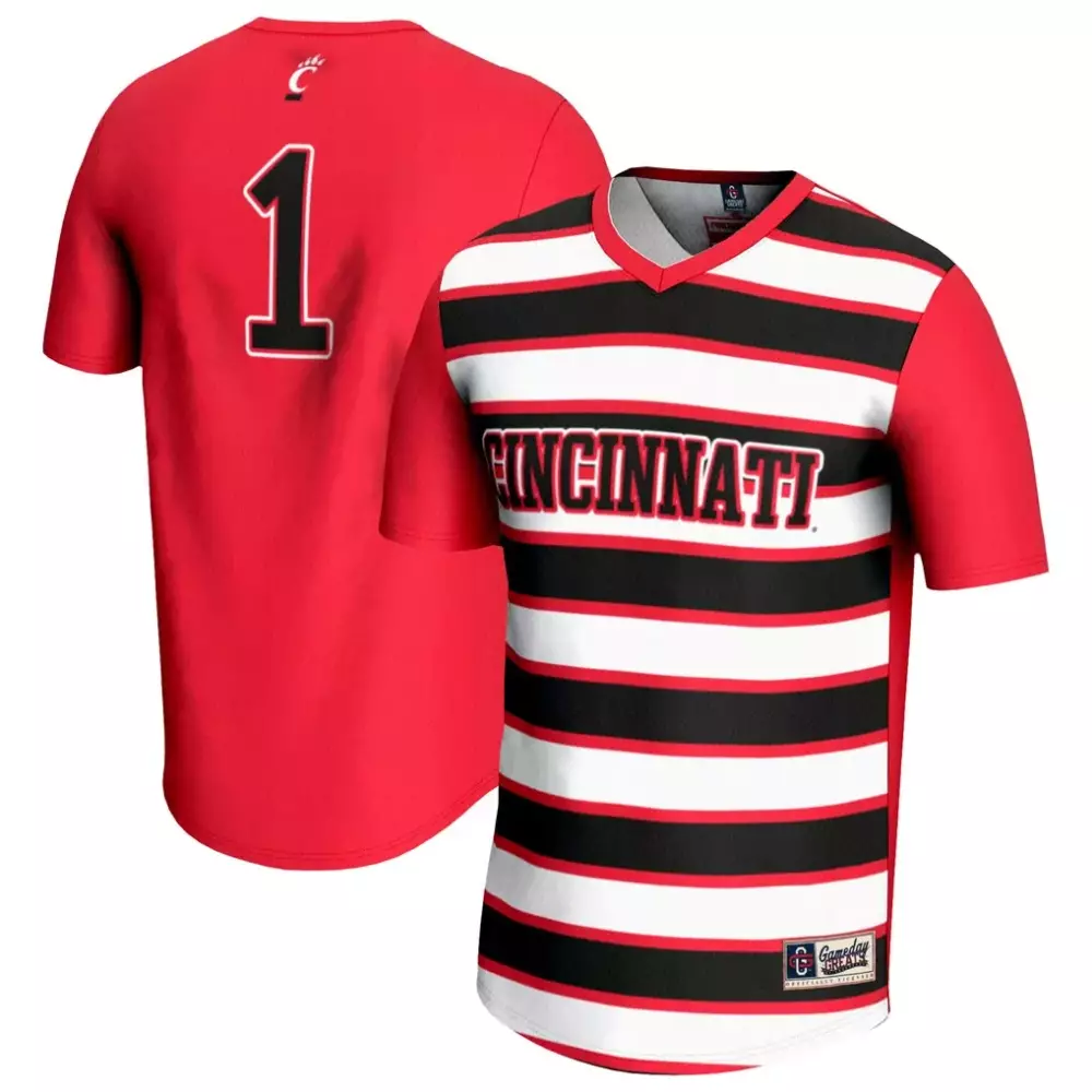 Cincinnati 1 Jersey Red Men Split Design Black White Gameday Unisex Fashion